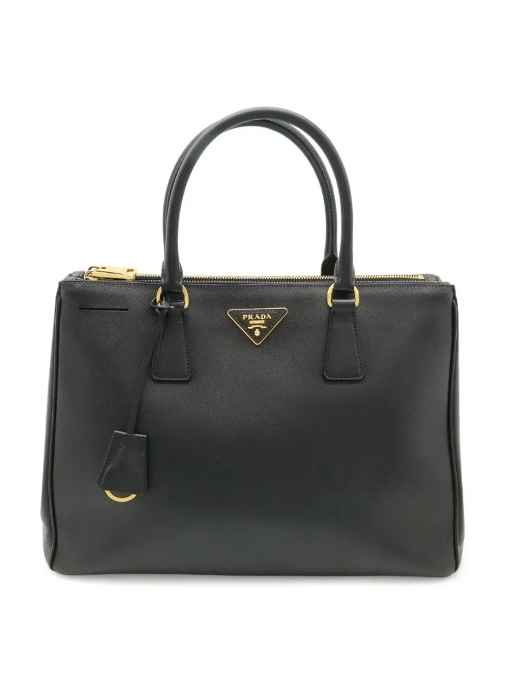 Prada Galleria Saffiano Tote Leather Nero Black Gold